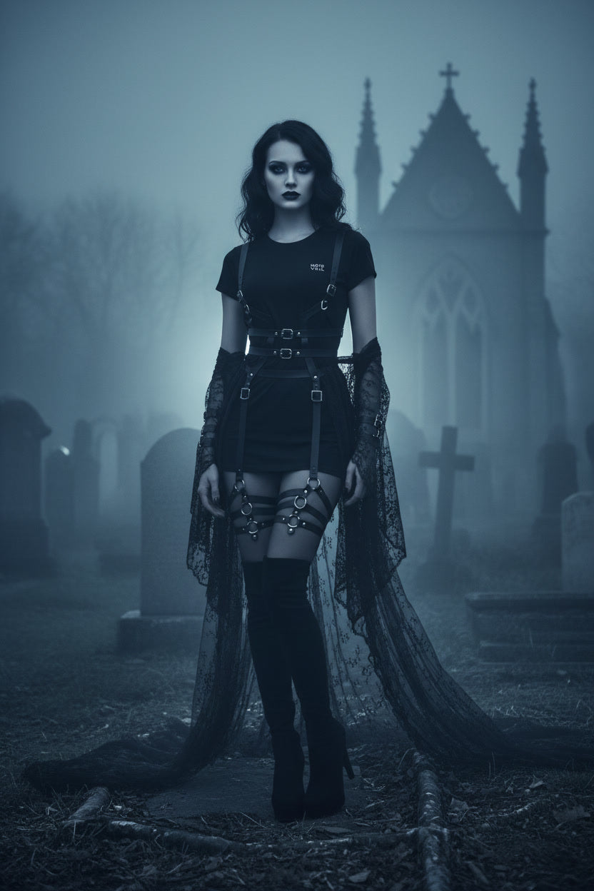 NOIRVEIL Women’s Gothic Organic Cotton T-Shirt